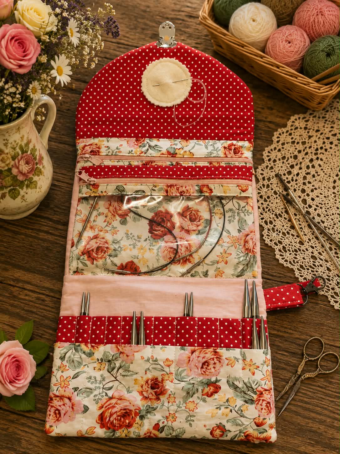 Pochettes à trèsors d'avonlea range aiguilles circulaires ou crochets