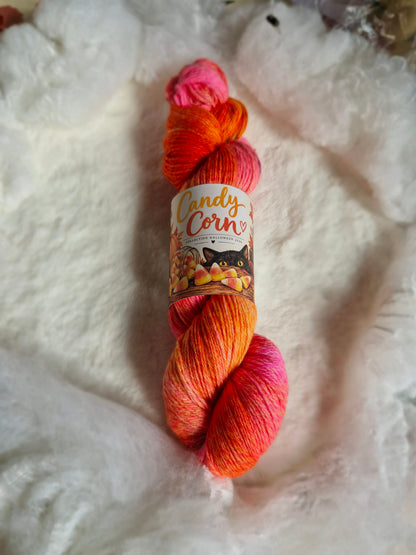 🍬 CANDY CORN — Tweed Effect Sock 4 Ply ( Précommande )
