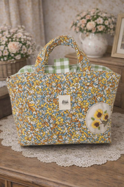 Sac à projet "Champ fleuri"